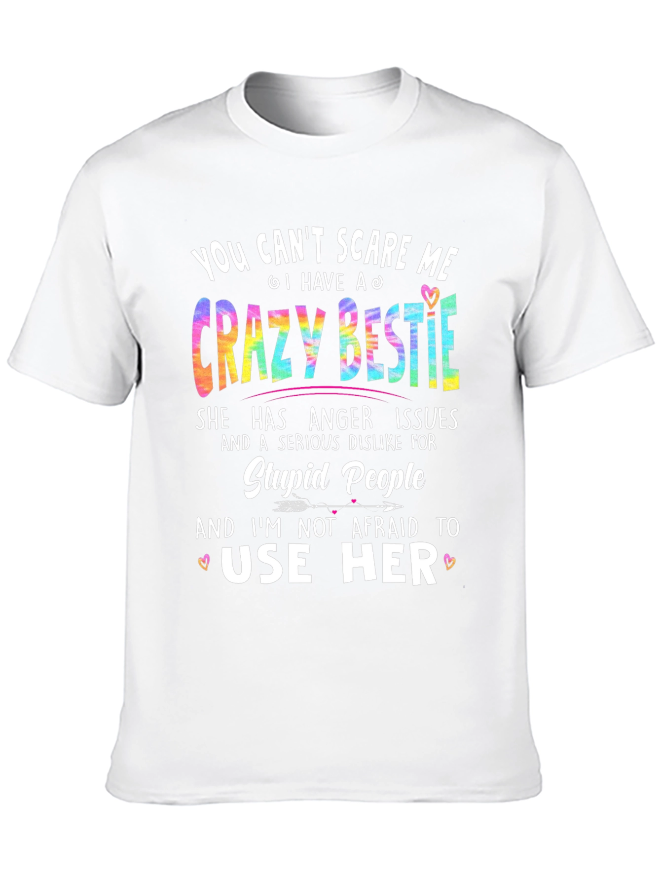 Crazy Bestie Graphic Tee - Novelty T-Shirt