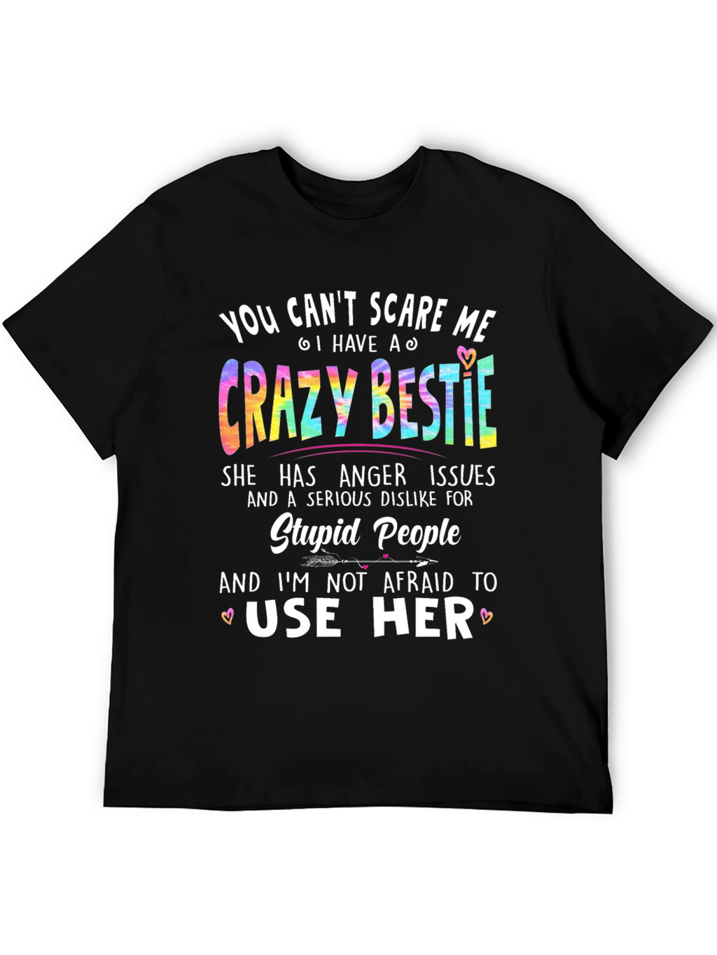 Crazy Bestie Graphic Tee - Novelty T-Shirt