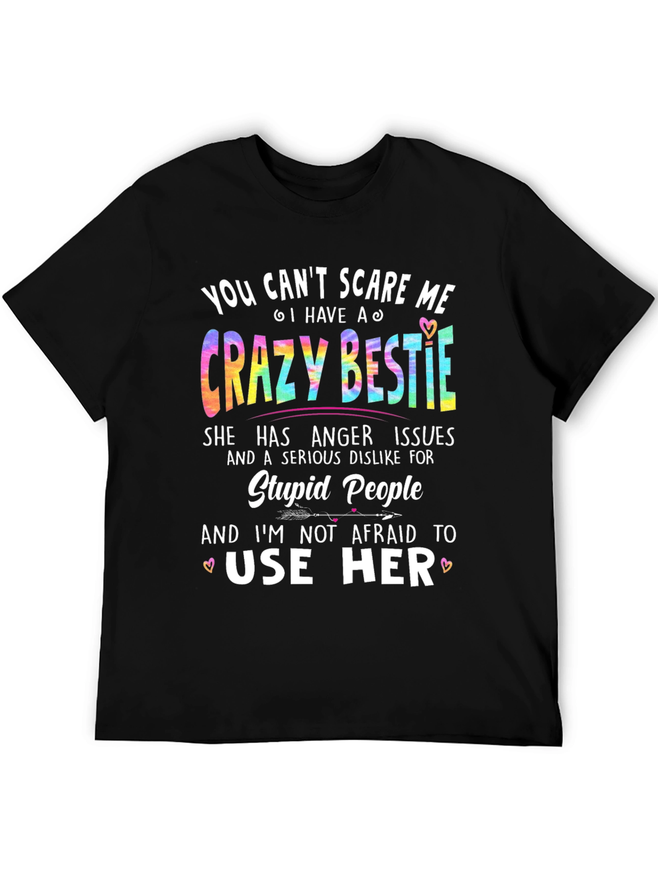 Crazy Bestie Graphic Tee - Novelty T-Shirt