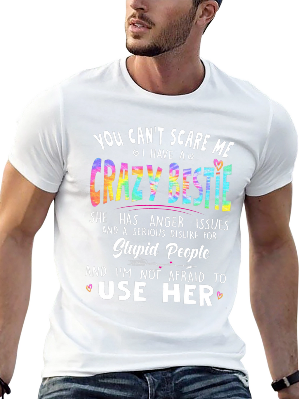 Crazy Bestie Graphic Tee - Novelty T-Shirt