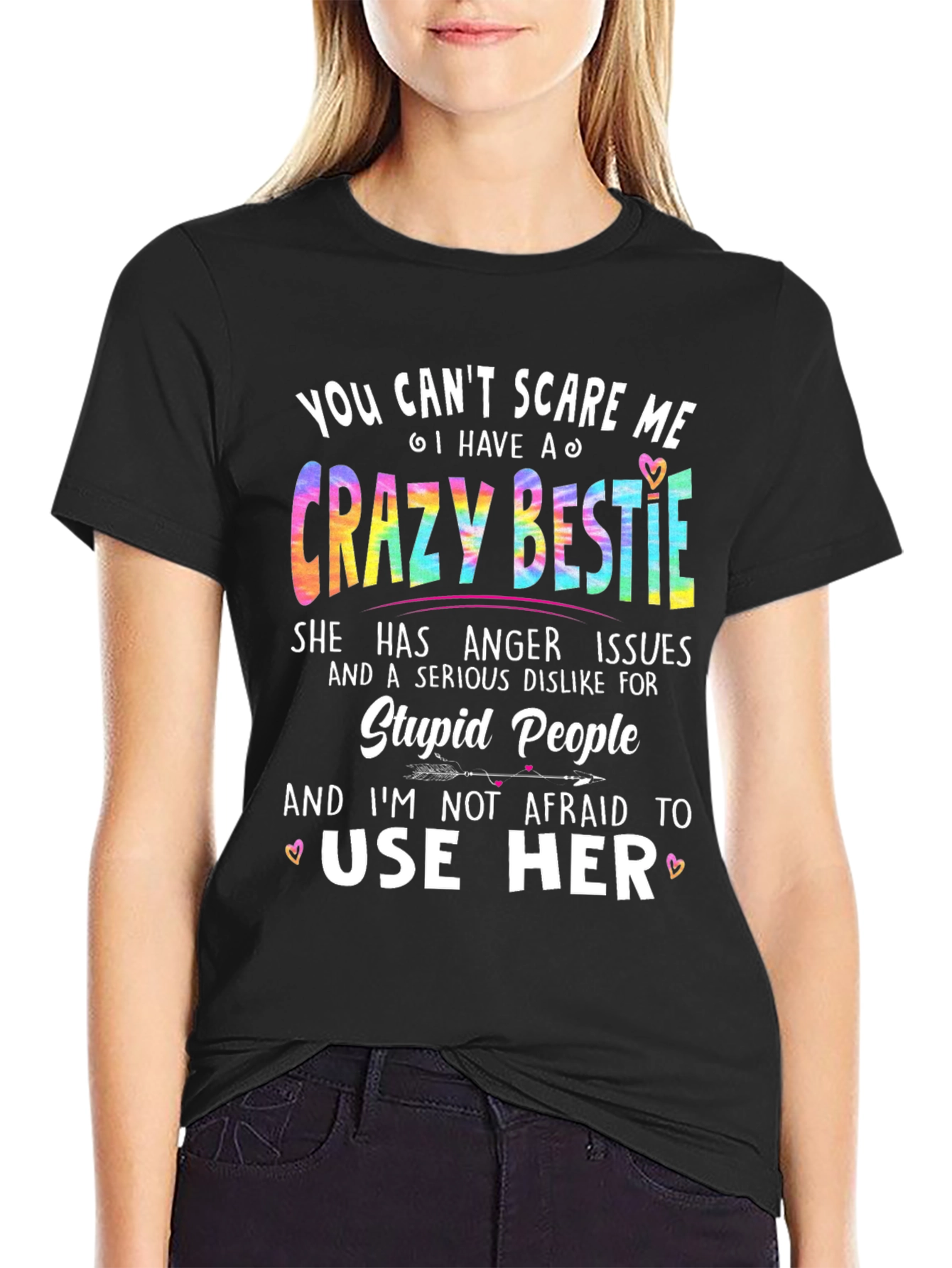 Crazy Bestie Graphic Tee - Novelty T-Shirt
