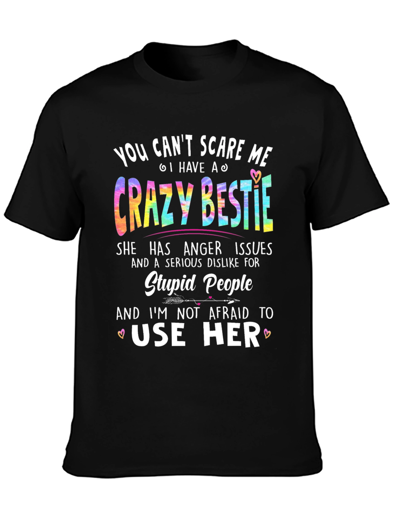 Crazy Bestie Graphic Tee - Novelty T-Shirt