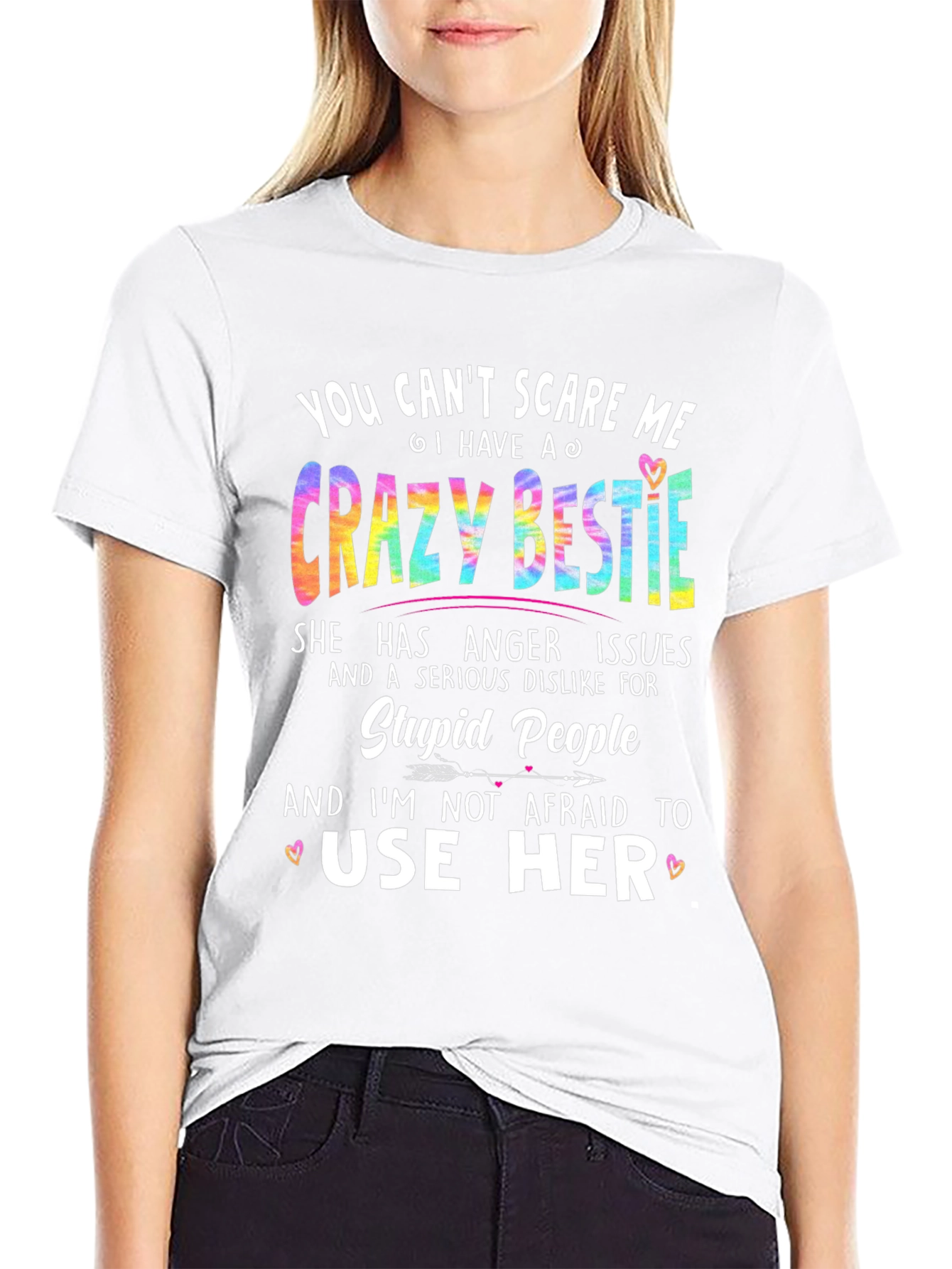 Crazy Bestie Graphic Tee - Novelty T-Shirt