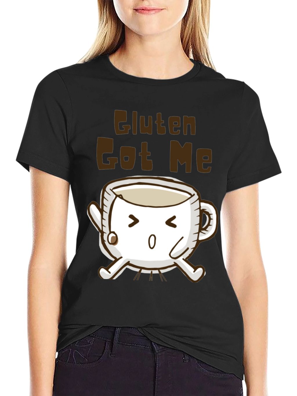 Gluten Got Me Mug Cartoon T-Shirt
