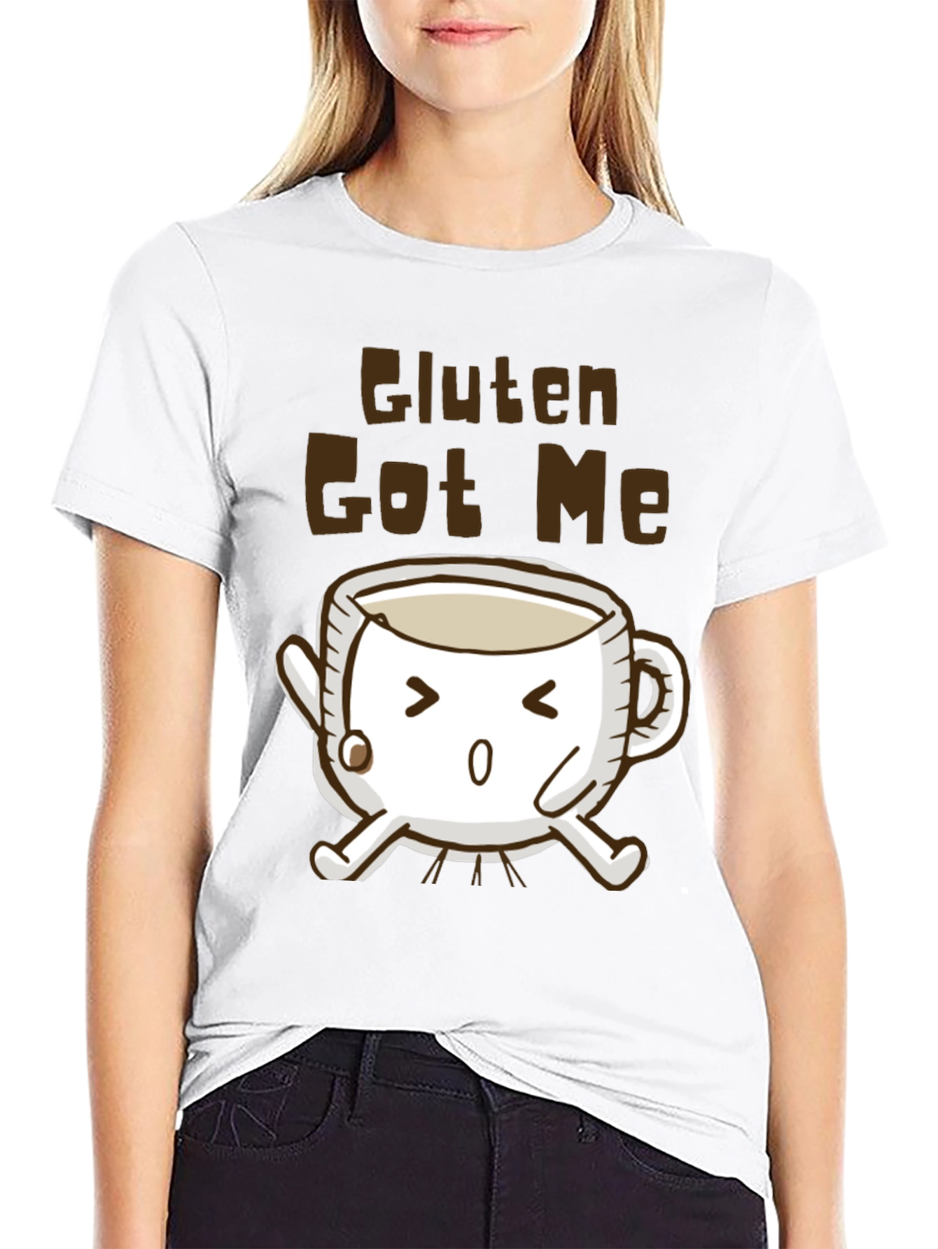 Gluten Got Me Mug Cartoon T-Shirt