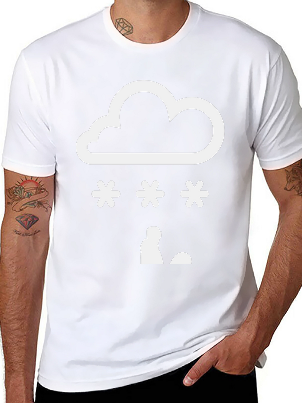 Snow Day Graphic Tee - Black Cotton Blend Shirt