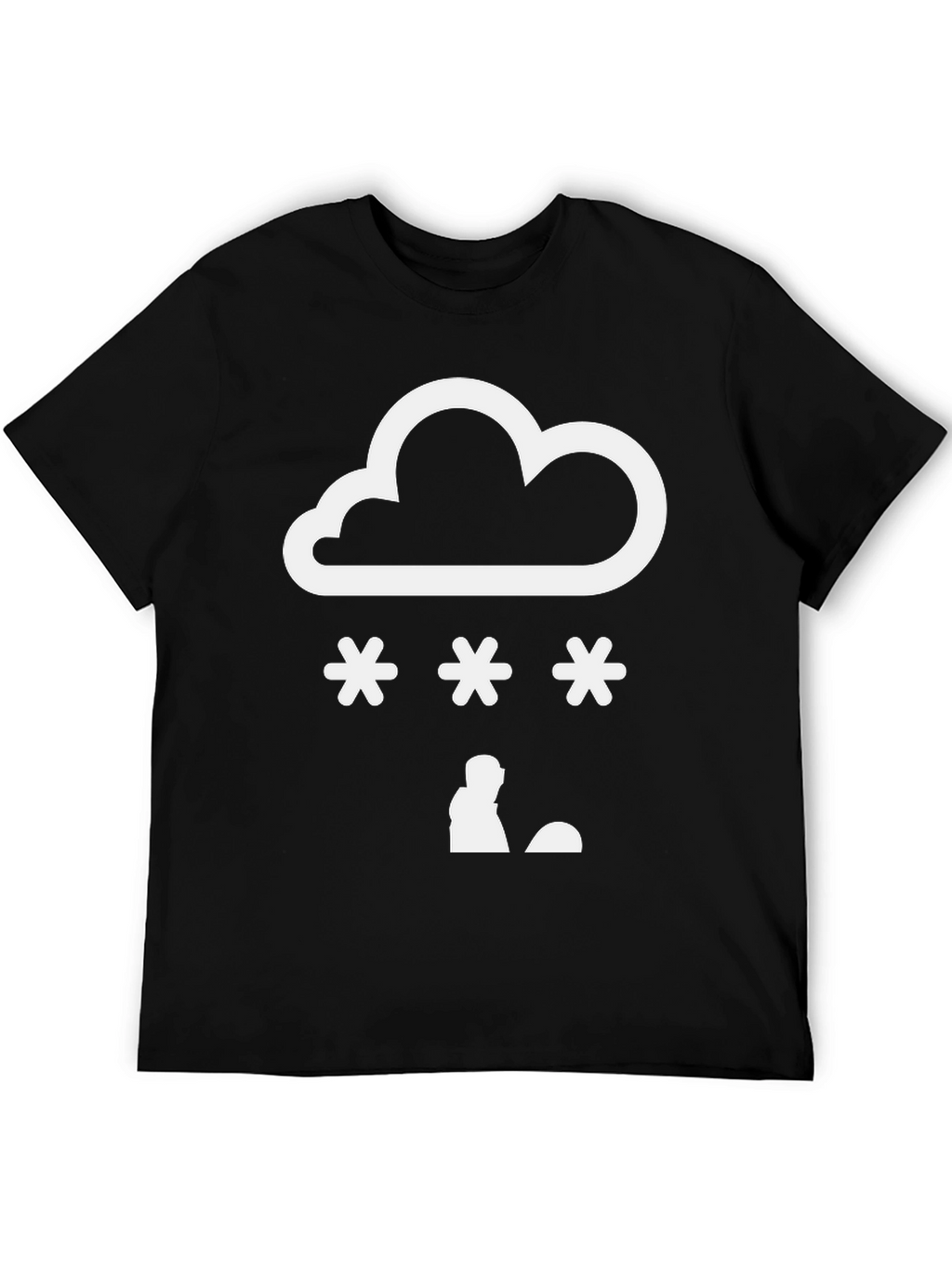 Snow Day Graphic Tee - Black Cotton Blend Shirt