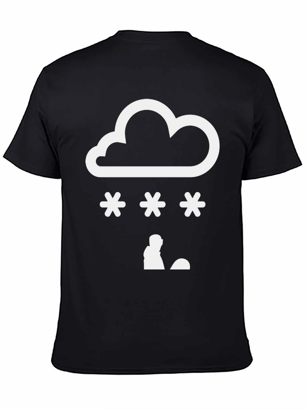 Snow Day Graphic Tee - Black Cotton Blend Shirt