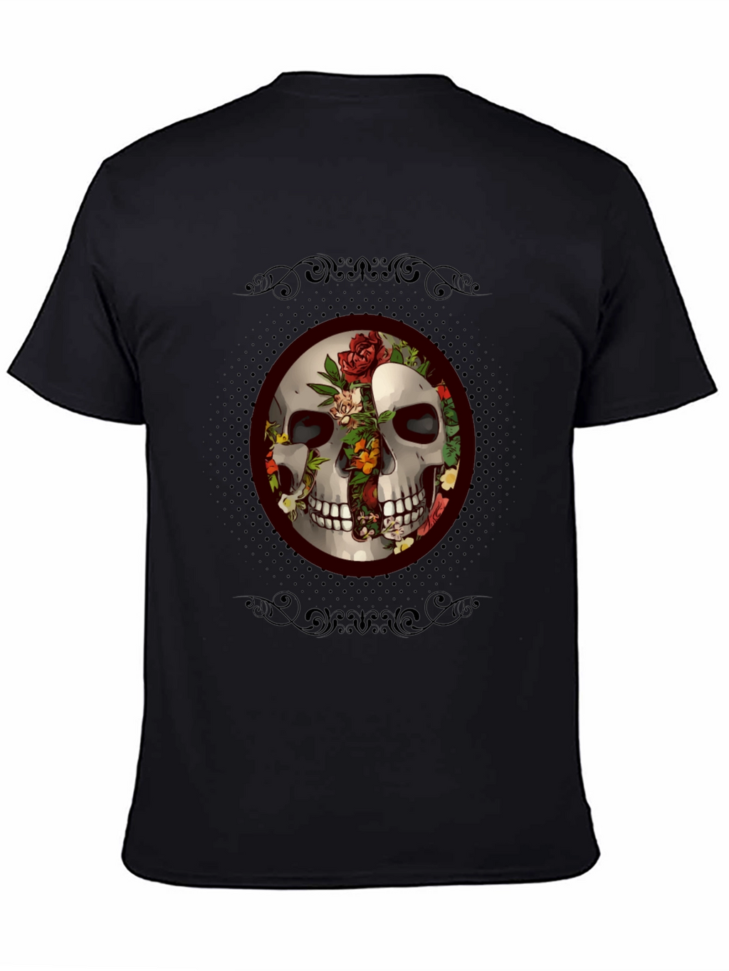 Skull & Roses Graphic Tee - Edgy Style