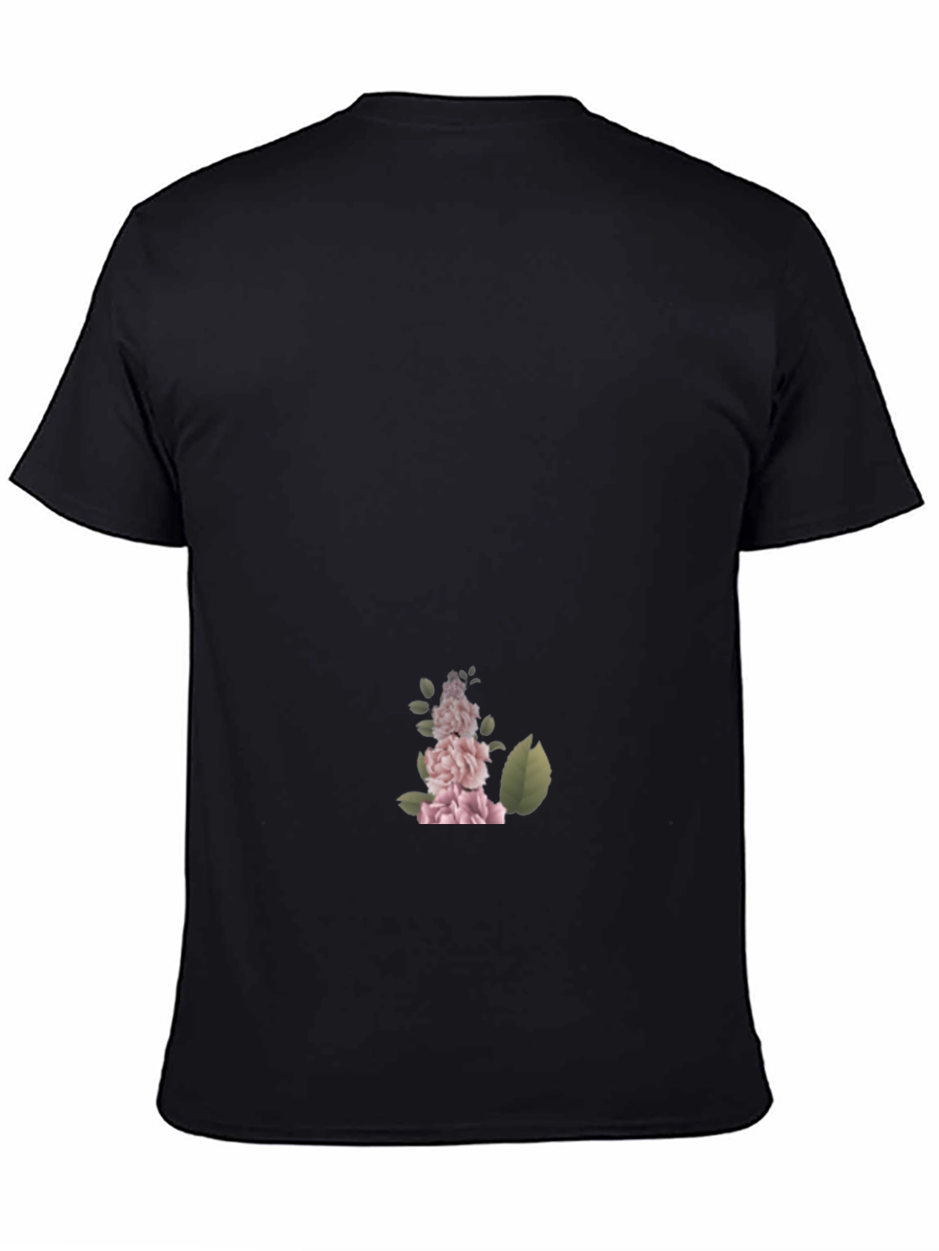 Mens Black Floral Graphic Tee - Stylish Casual Comfort