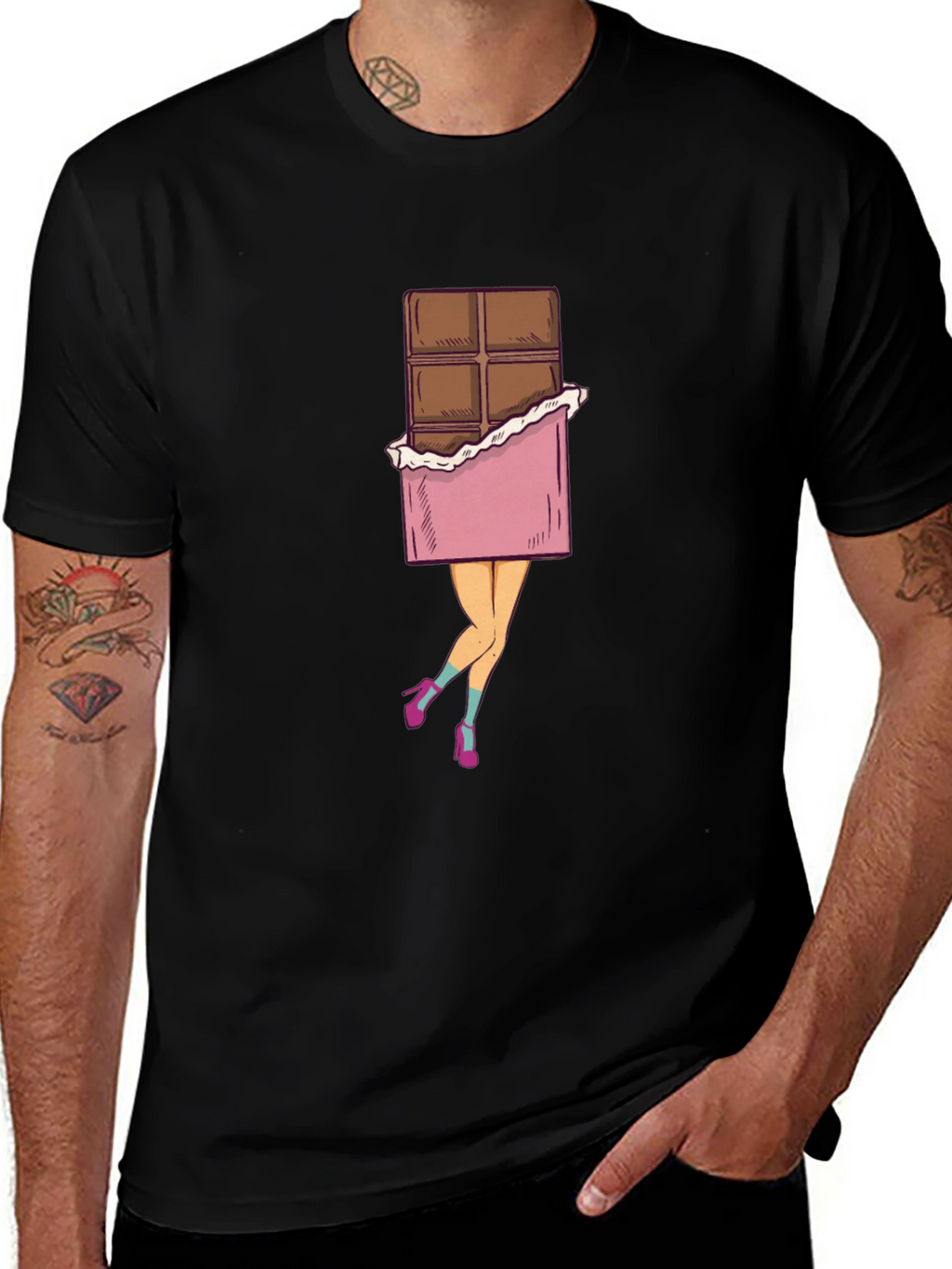 Chocolate Bar Legs Graphic T-Shirt