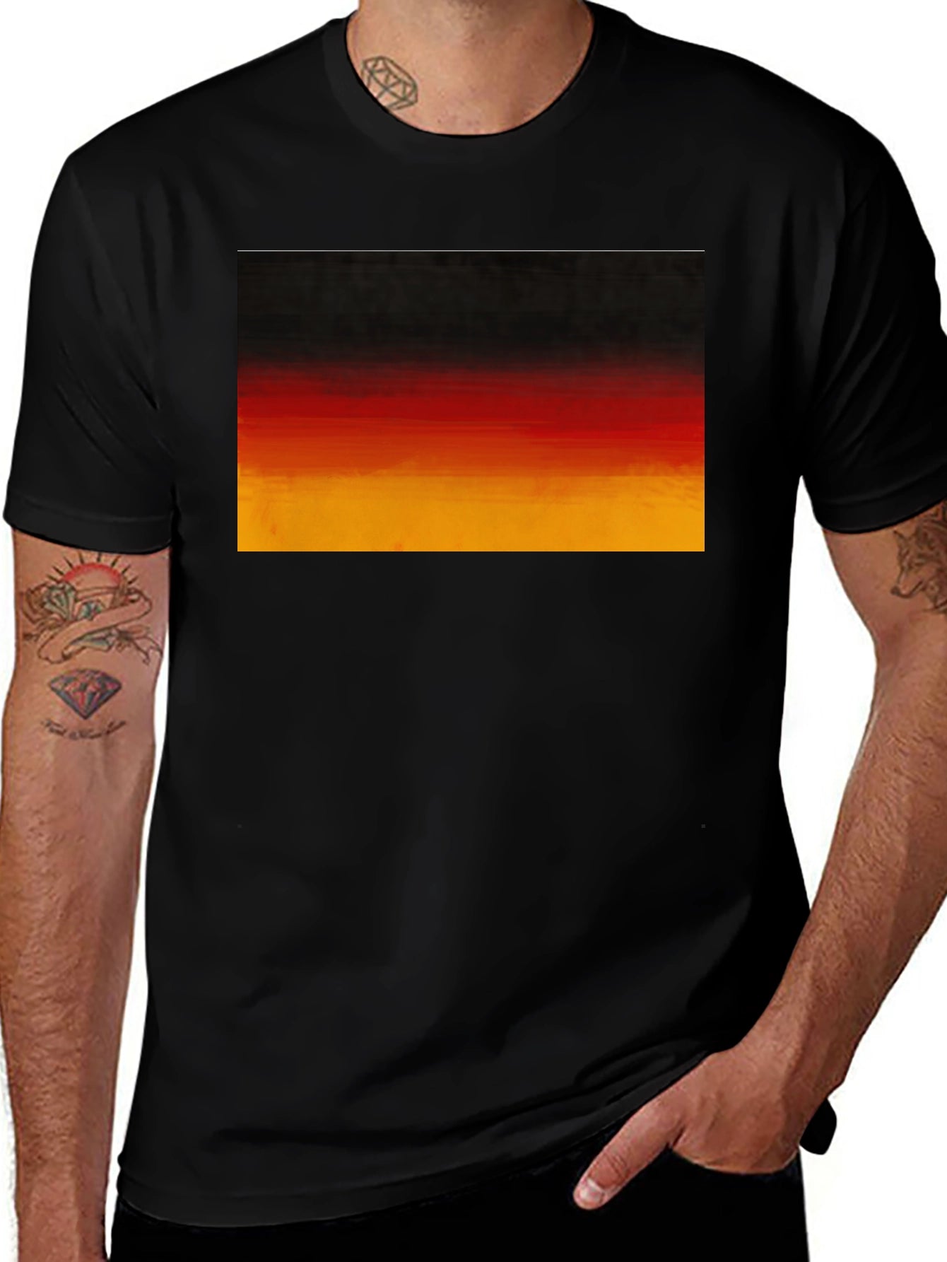 Germany Flag Colors T-Shirt | Black