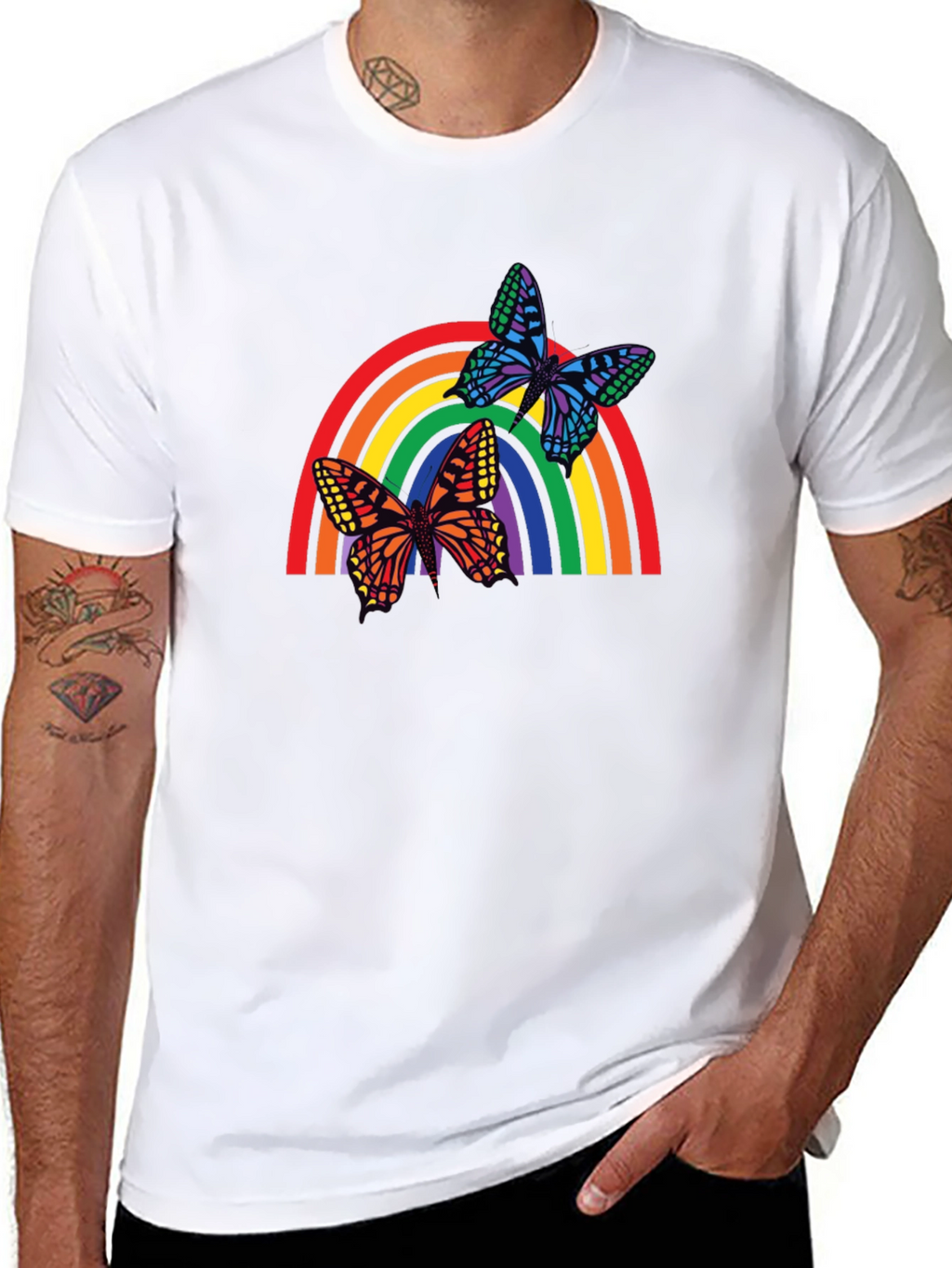 Rainbow Butterfly Graphic T-Shirt - Unisex