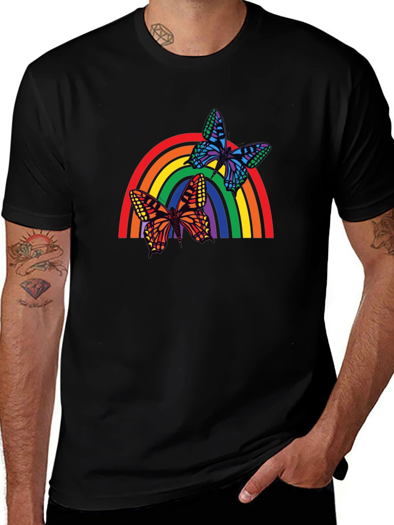 Rainbow Butterfly Graphic T-Shirt - Unisex