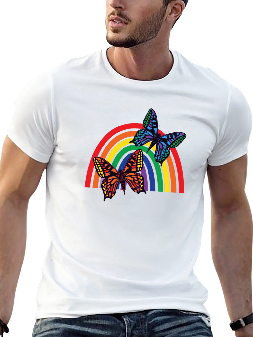 Rainbow Butterfly Graphic T-Shirt - Unisex