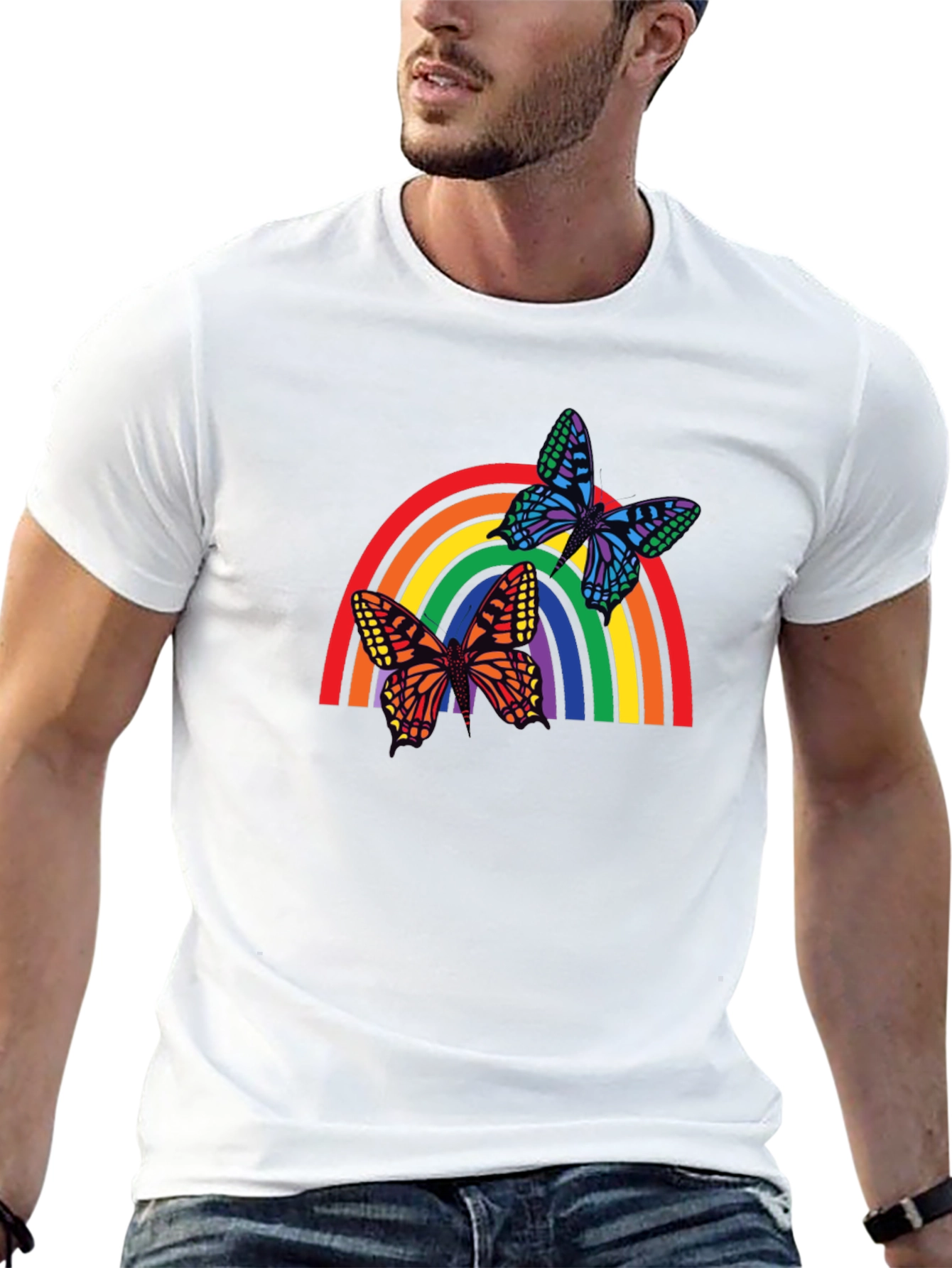 Rainbow Butterfly Graphic T-Shirt - Unisex