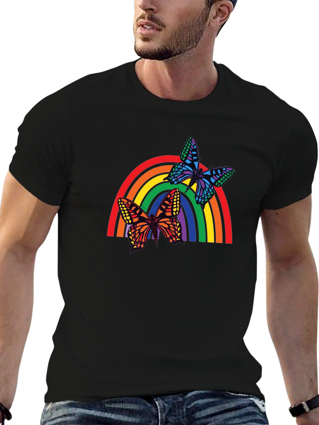 Rainbow Butterfly Graphic T-Shirt - Unisex