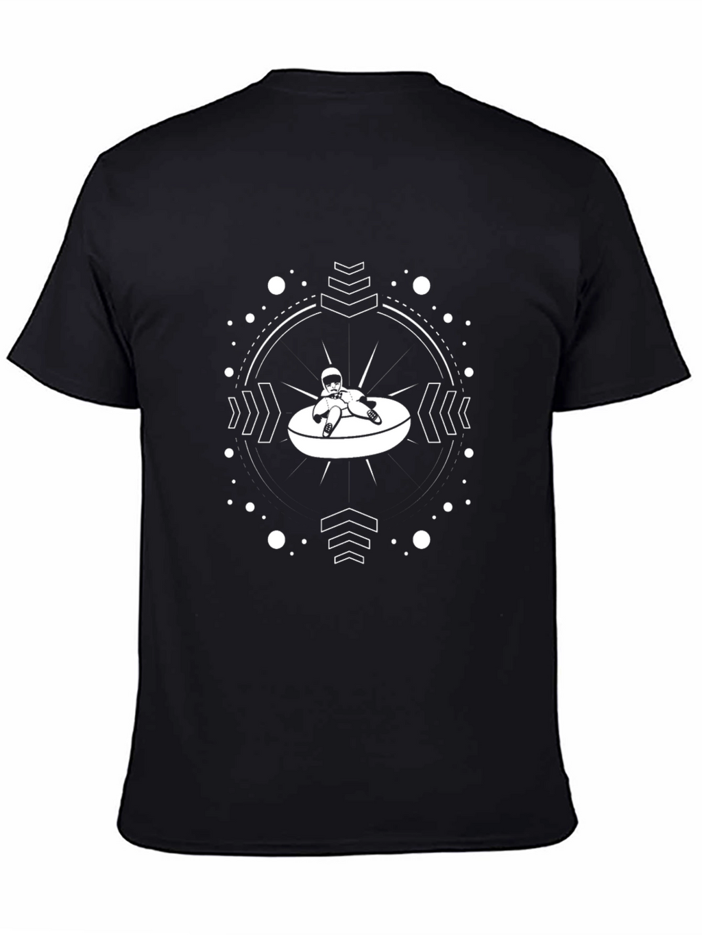 Black Graphic Tee - Snow Tubing Design