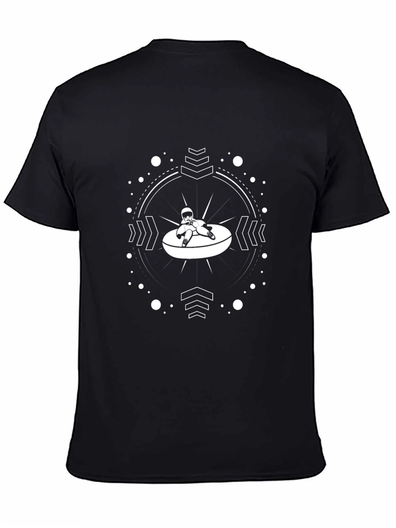 Black Graphic Tee - Snow Tubing Design