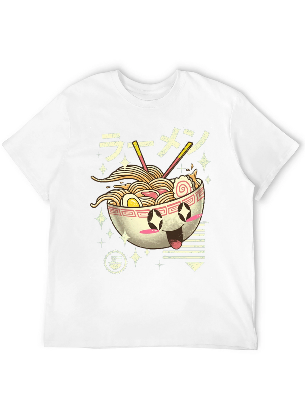 Kawaii Ramen Bowl Graphic Tee - Black