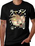 Kawaii Ramen Bowl Graphic Tee - Black