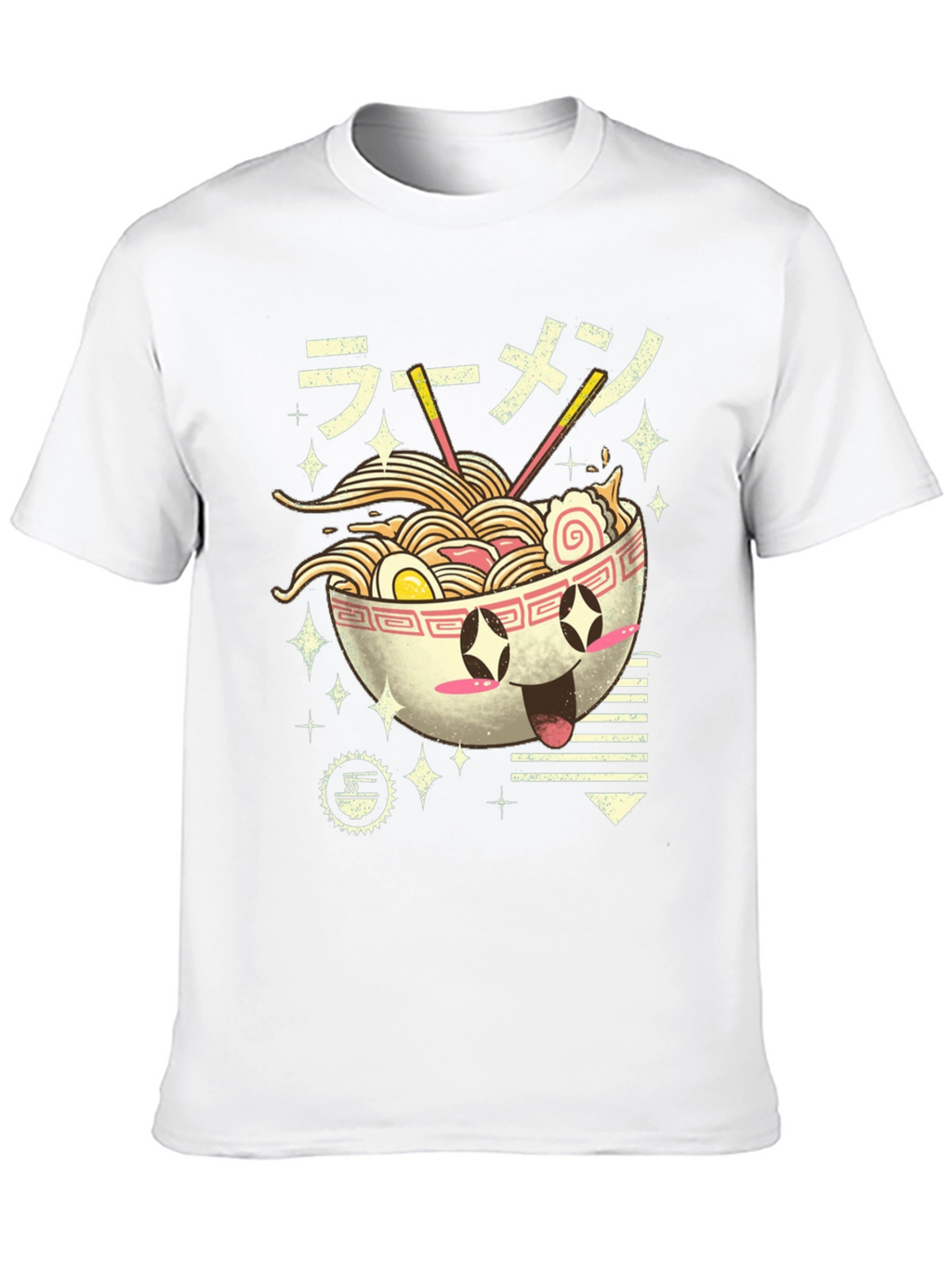 Kawaii Ramen Bowl Graphic Tee - Black