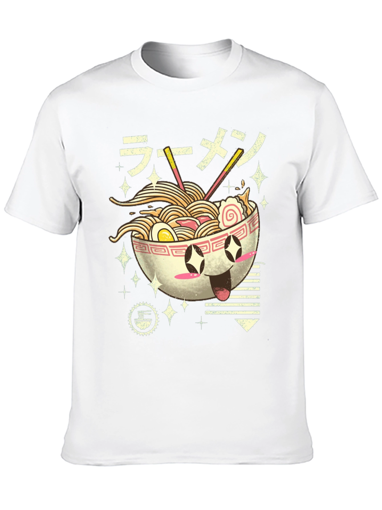 Kawaii Ramen Bowl Graphic Tee - Black