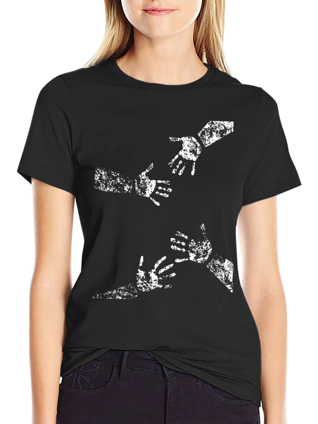 Reach Out Graphic Tee - Soft Cotton Black T-Shirt