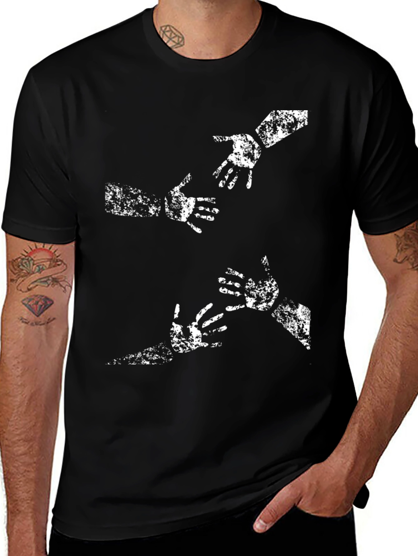 Reach Out Graphic Tee - Soft Cotton Black T-Shirt