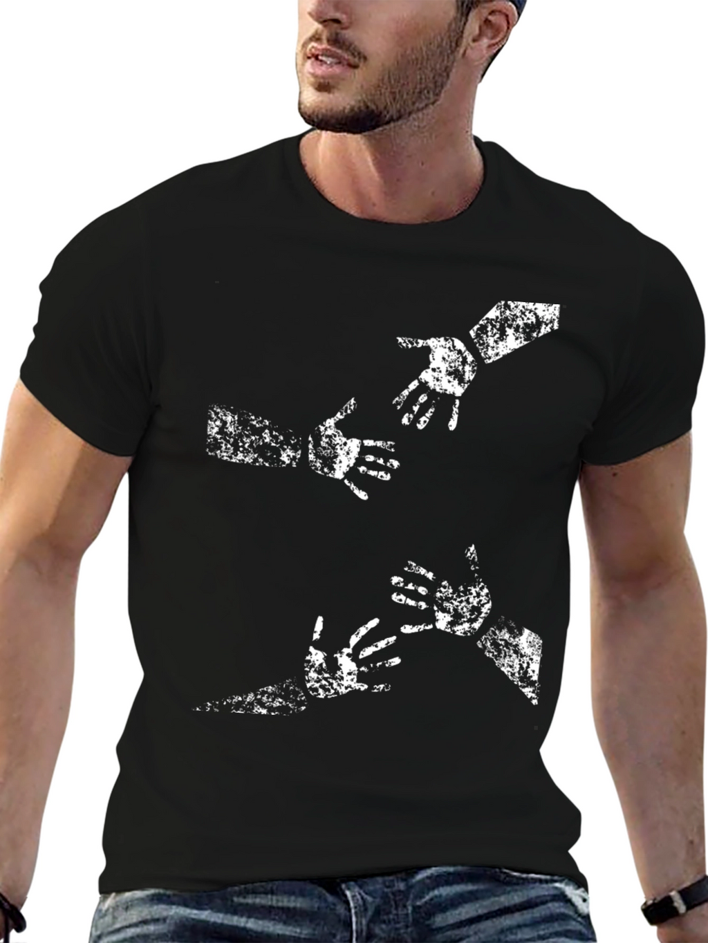 Reach Out Graphic Tee - Soft Cotton Black T-Shirt