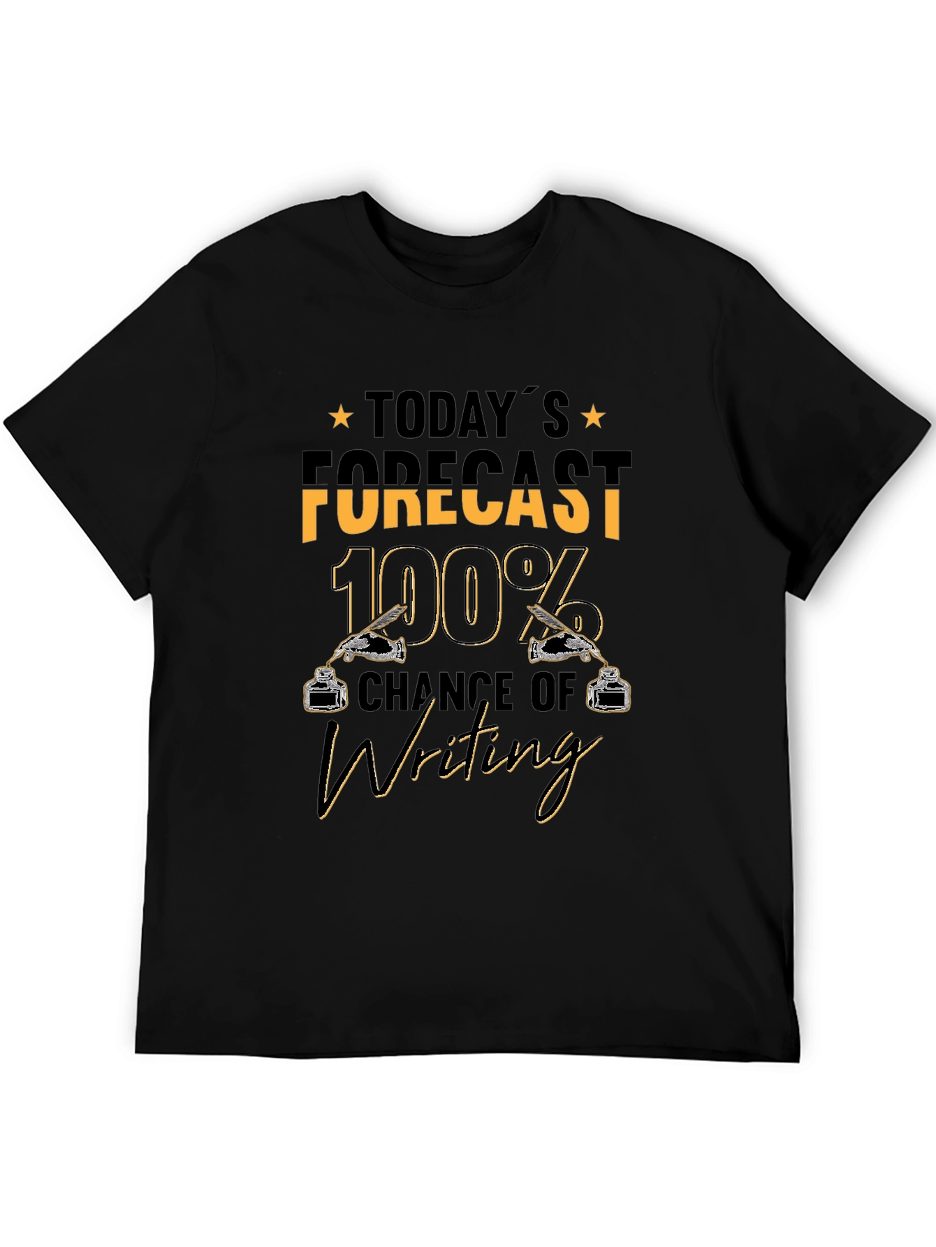 Writing Forecast T-Shirt - 100% Chance of Writing