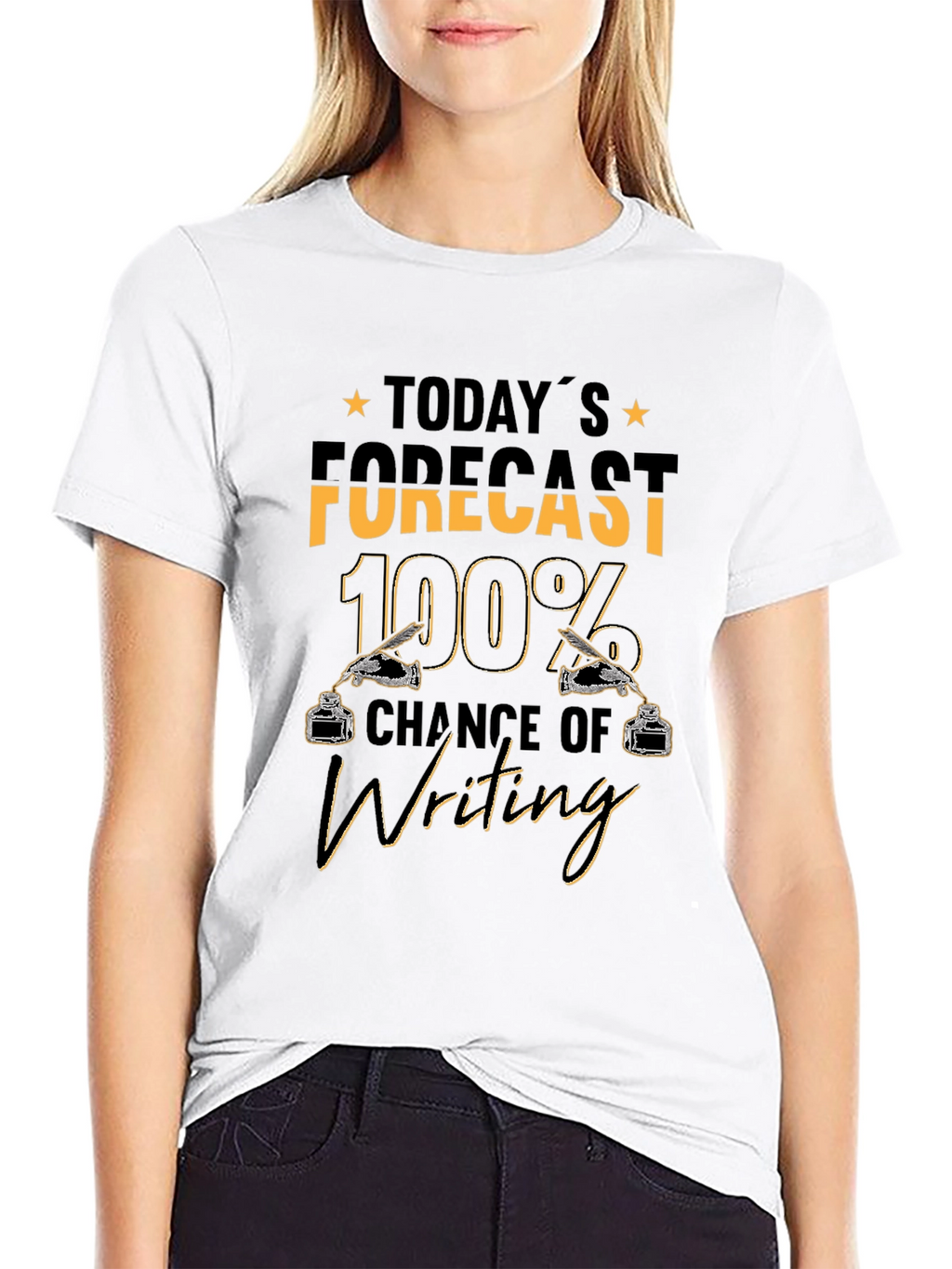 Writing Forecast T-Shirt - 100% Chance of Writing