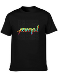 Powerful Rainbow Graphic Black T-Shirt