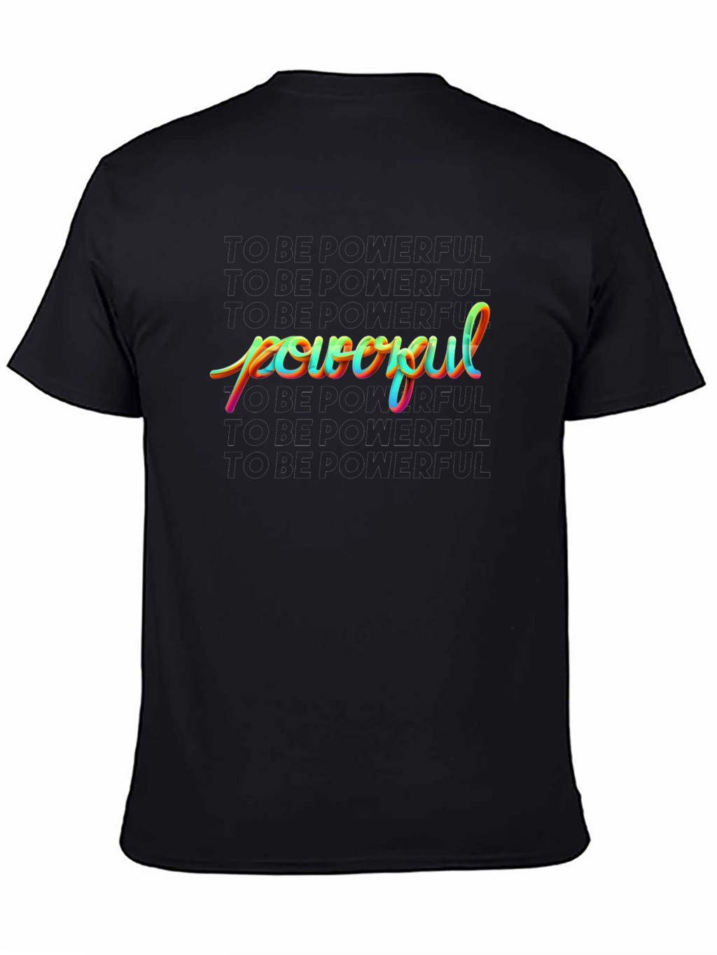 Powerful Rainbow Graphic Black T-Shirt