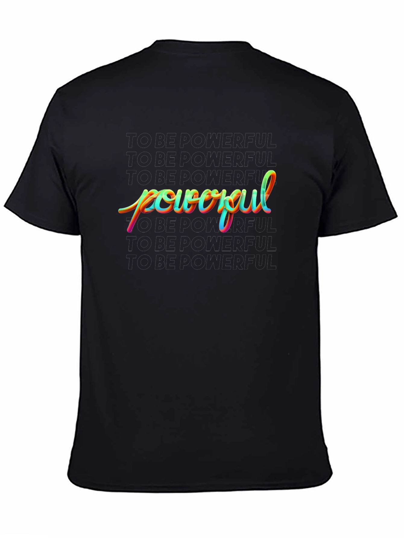Powerful Rainbow Graphic Black T-Shirt