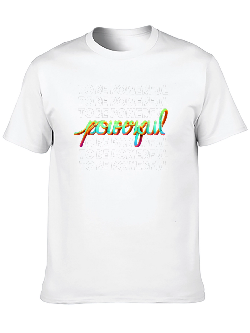 Powerful Rainbow Graphic Black T-Shirt
