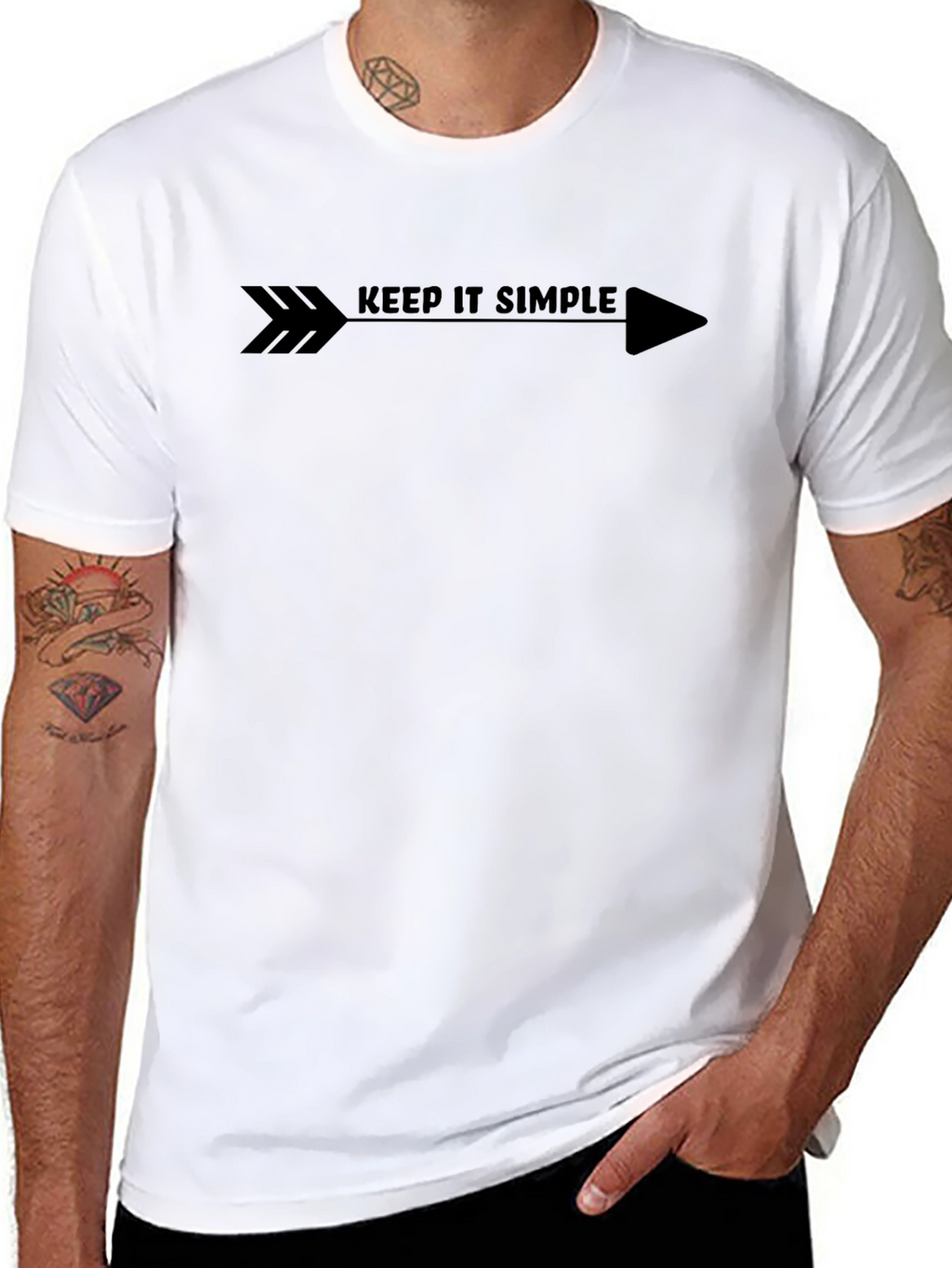 Keep It Simple Arrow Graphic Tee - Black