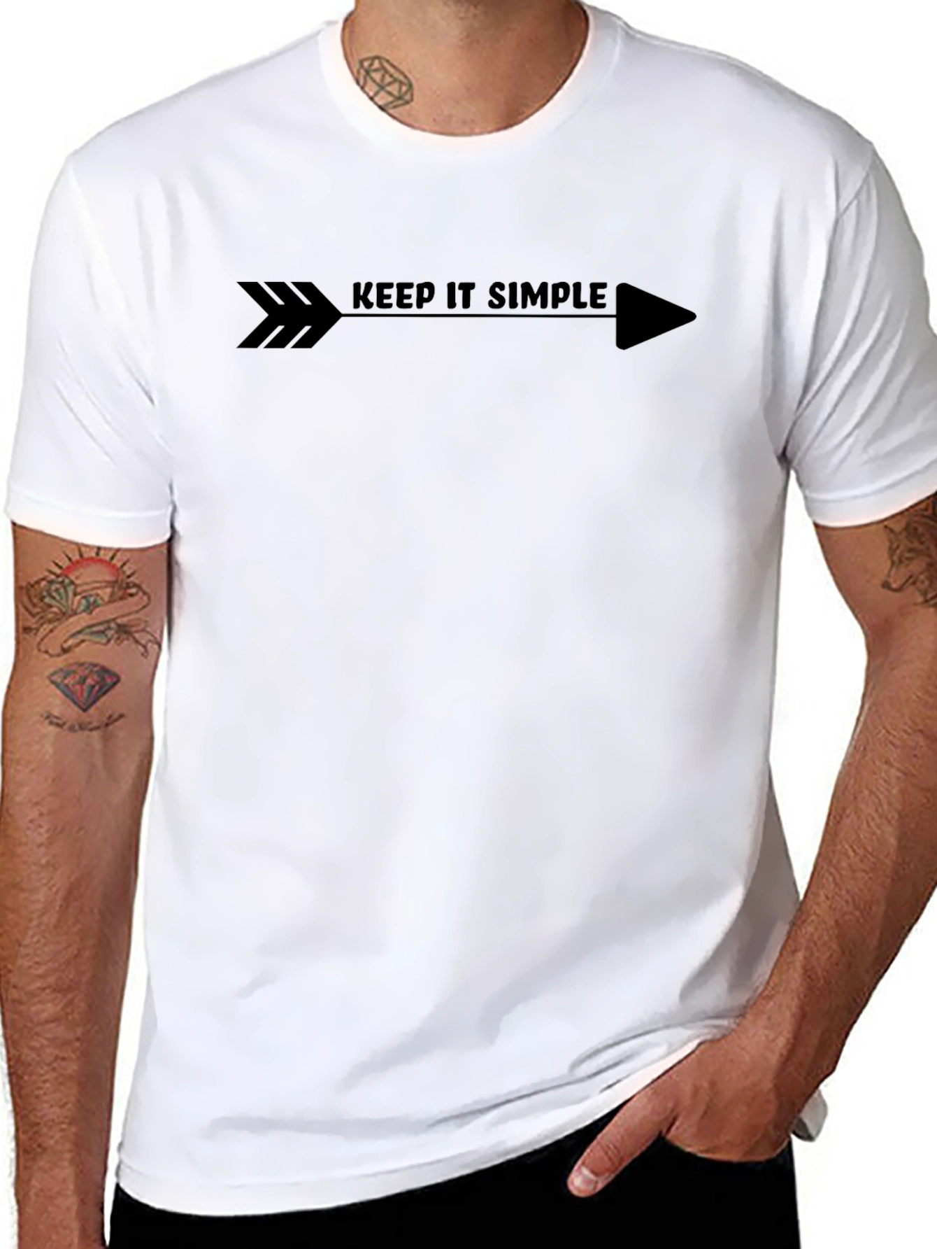 Keep It Simple Arrow Graphic Tee - Black