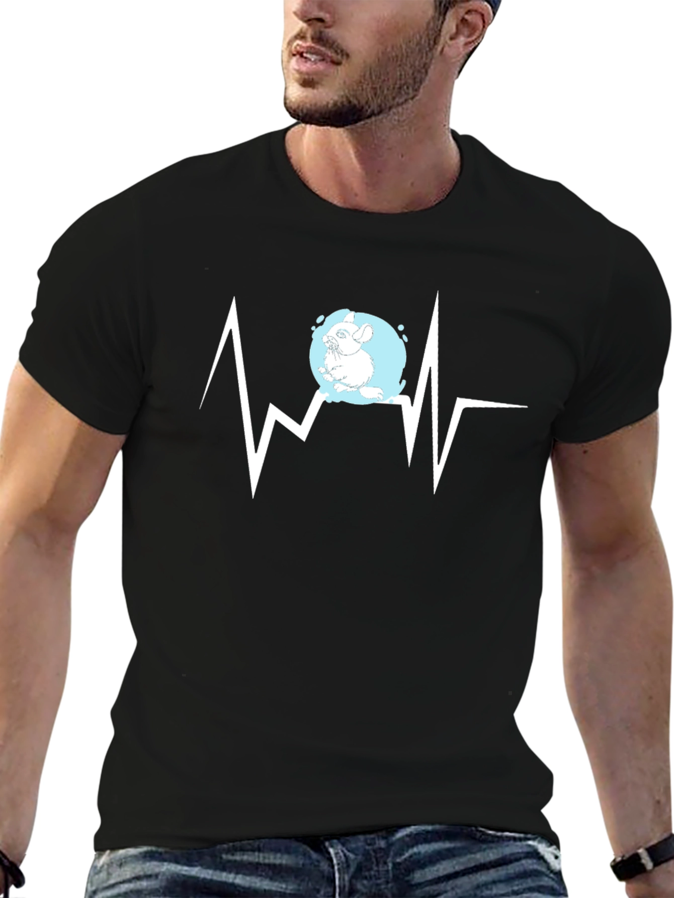 Chinchilla Heartbeat Graphic Tee - Stylish Animal Lover Shirt