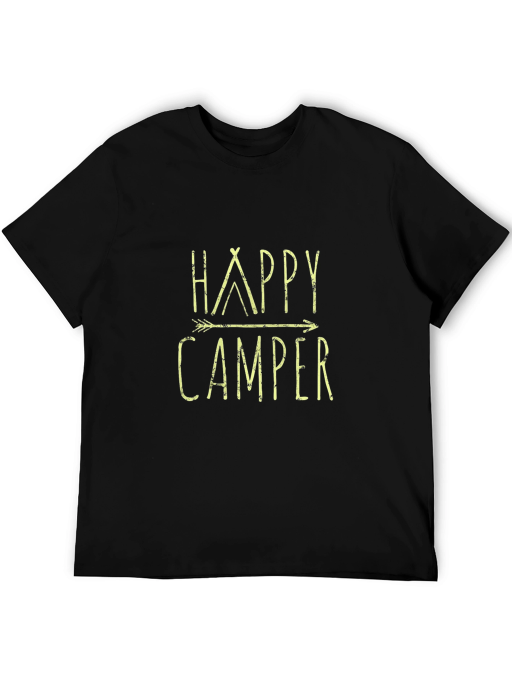Happy Camper Graphic Tee - Black Casual T-Shirt