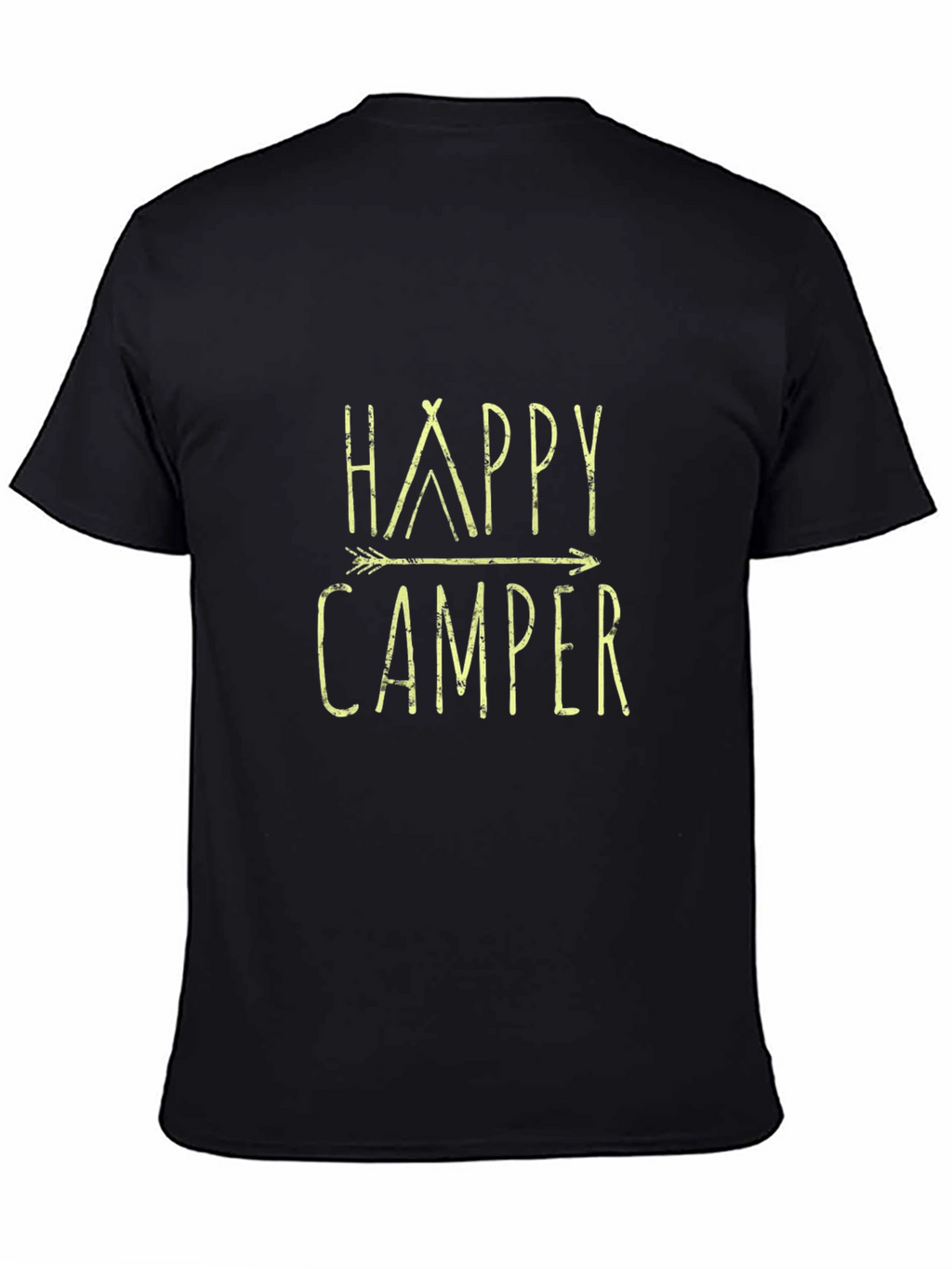 Happy Camper Graphic Tee - Black Casual T-Shirt