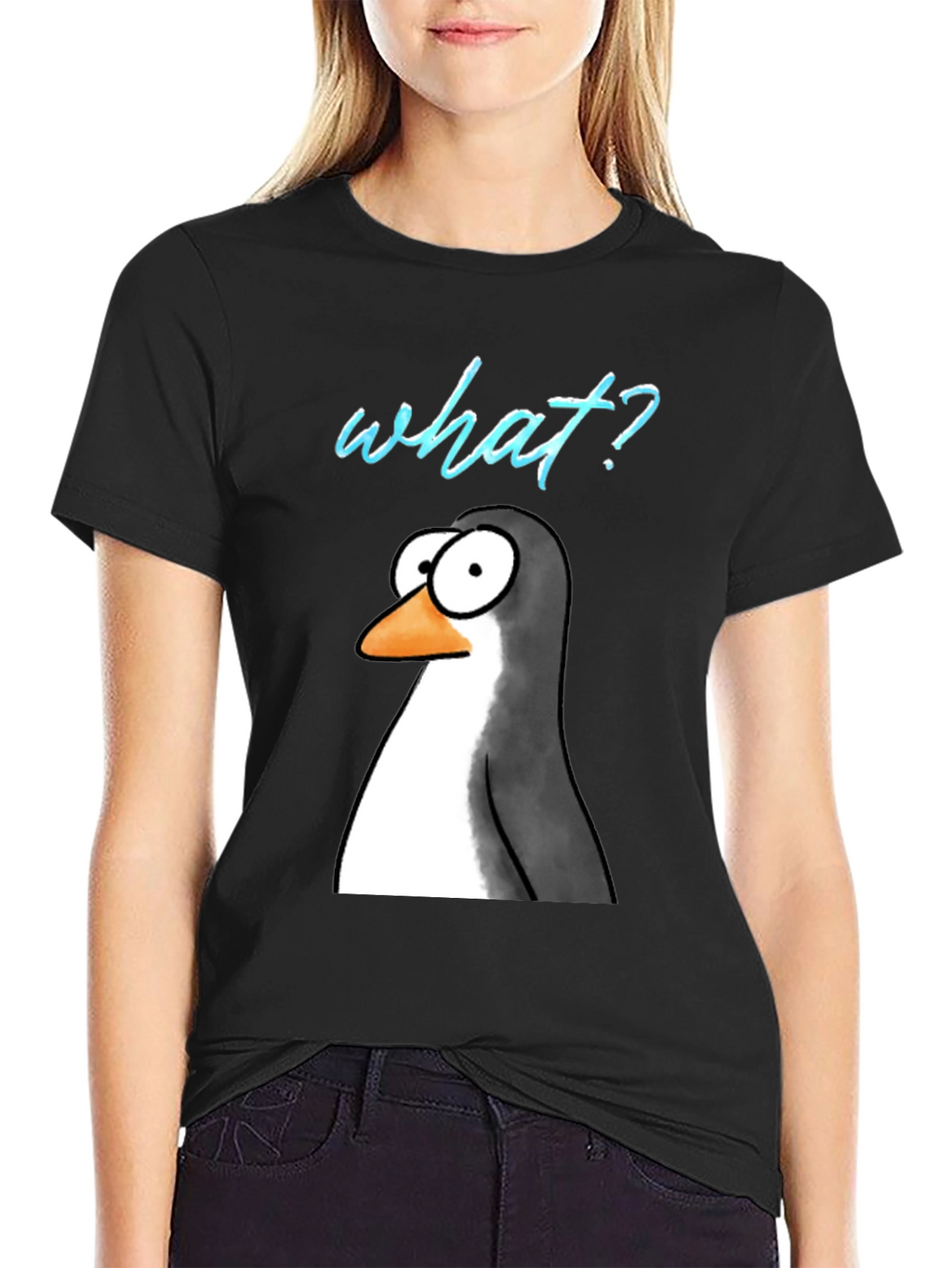 Funny Penguin What? Graphic T-Shirt