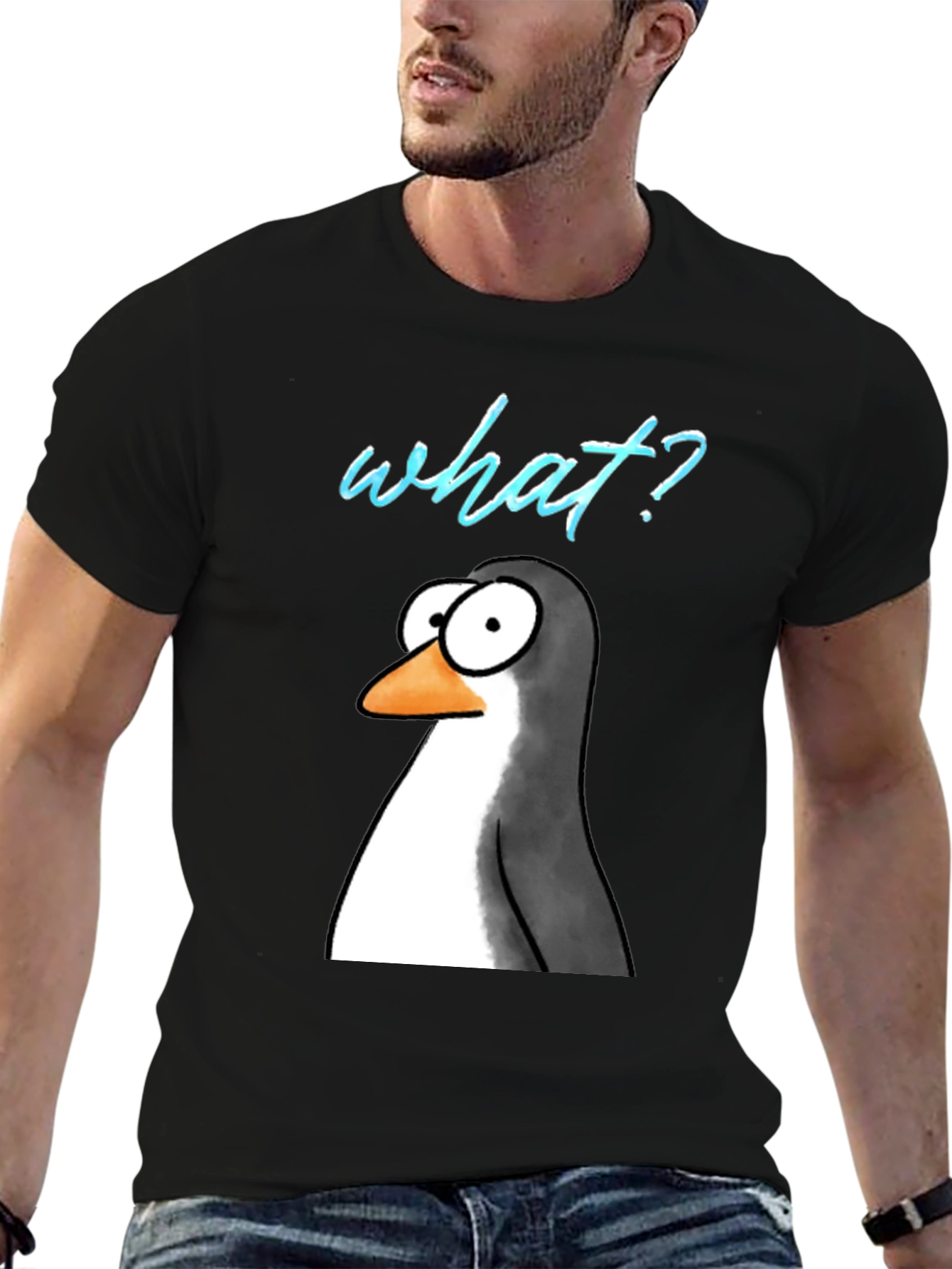 Funny Penguin What? Graphic T-Shirt