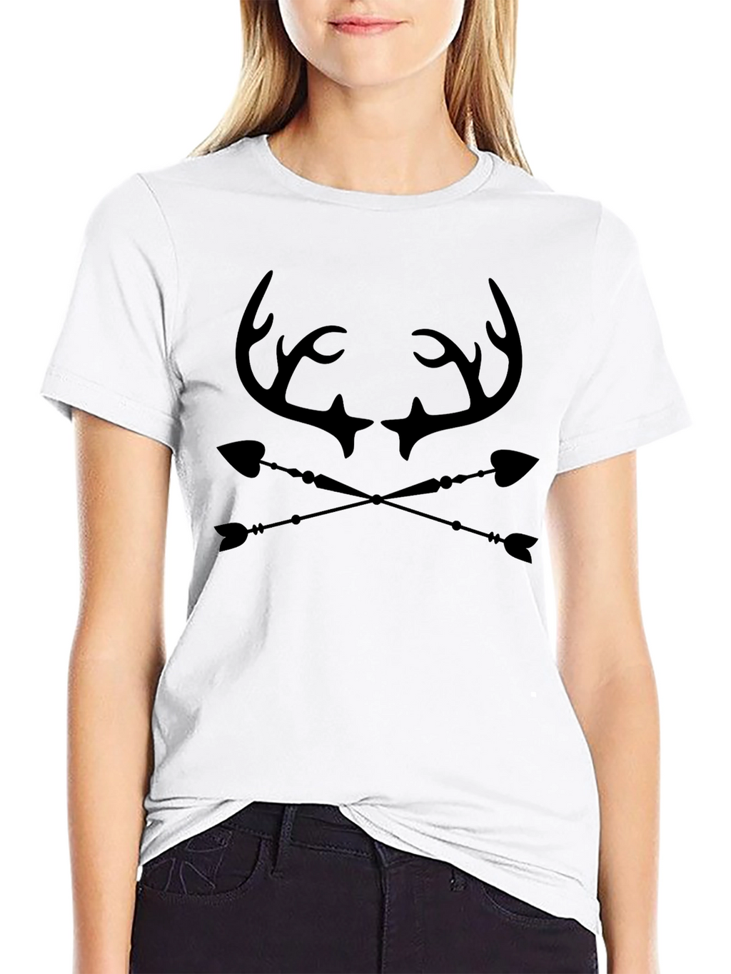 Antler & Arrow Graphic Tee - Black Cotton