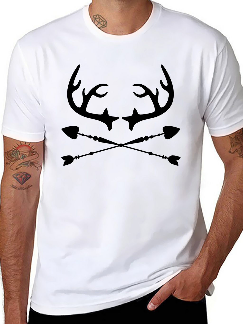 Antler & Arrow Graphic Tee - Black Cotton