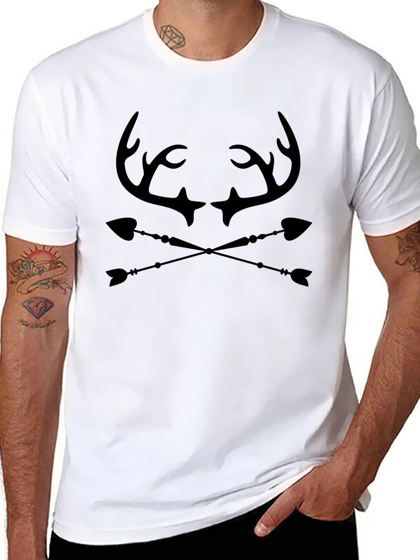 Antler & Arrow Graphic Tee - Black Cotton