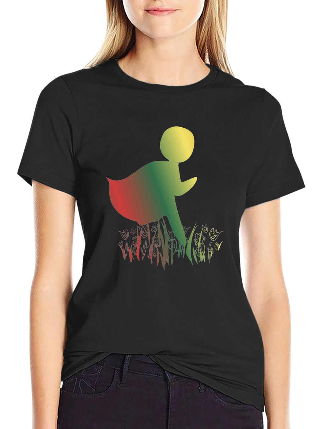 Rasta Walking Man Black T-Shirt
