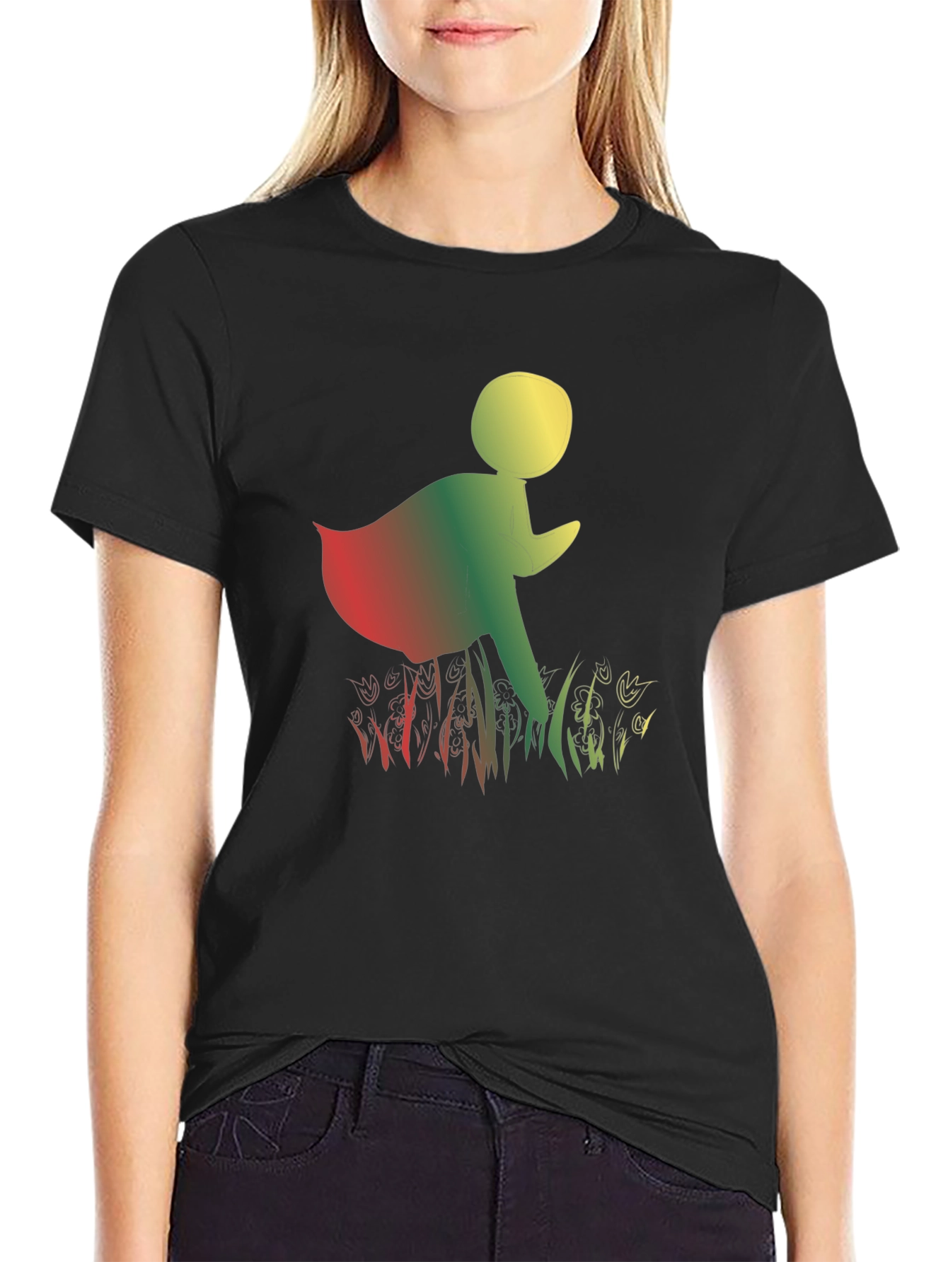 Rasta Walking Man Black T-Shirt