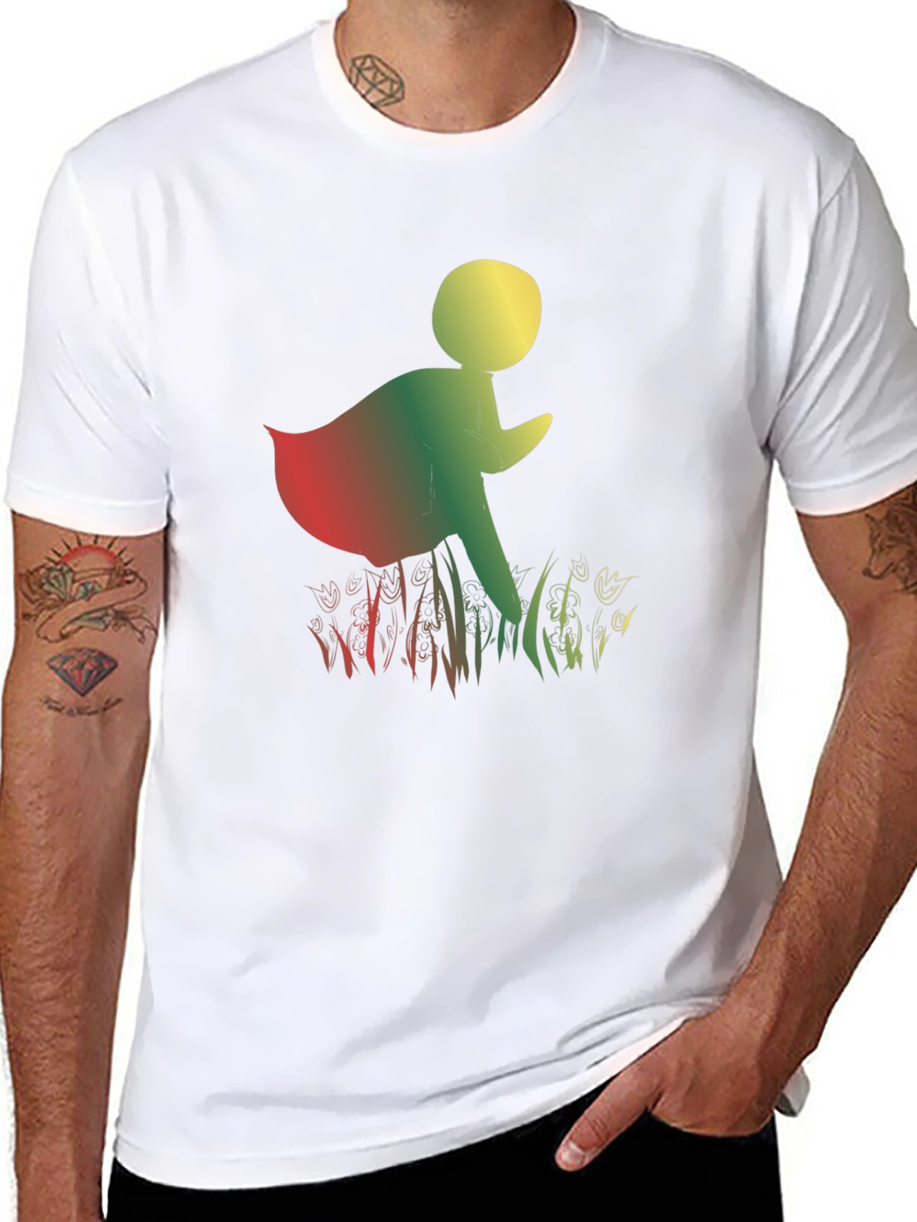 Rasta Walking Man Black T-Shirt