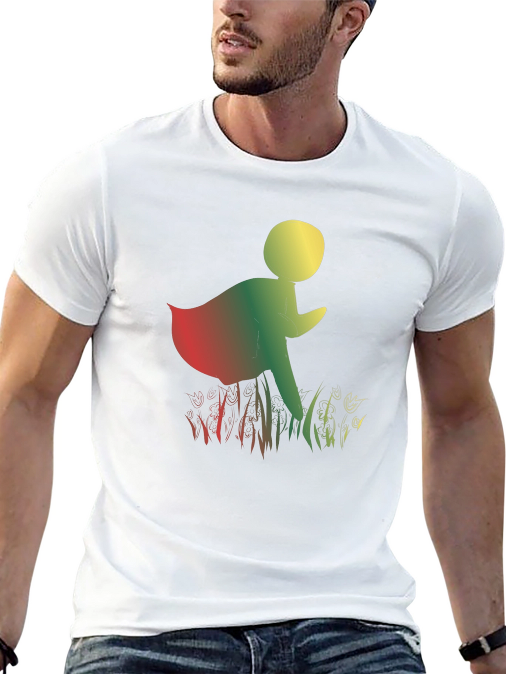 Rasta Walking Man Black T-Shirt